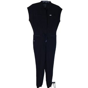 Figs Rafaela Scrub Jumpsuit Cargo Jogger Black